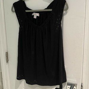 Oscar de la Renta Pink Label Black Top Dot Print